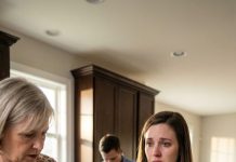 Apreté mi vientre cuando ella me abofeteó tan fuerte que sentí el sabor de la sangre. Mi suegra me arrancó el bolso, lo volcó y desparramó mis documentos, mi dinero, mi vida… y luego se burló: “Todo en esta casa le pertenece a mi hijo.” Miré a mi esposo. “Di algo.” Él tragó saliva, con la mirada baja. Fue entonces cuando algo dentro de mí se quebró. Me limpié el labio y susurré: “Mañana renuncias a tu trabajo.” Él se quedó helado… porque sabía por qué.