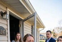 Me empujó hasta el porche, cerró la puerta de un golpe y dejó caer un billete arrugado a mis pies. “Aquí,” escupió mi nuera. “Un dólar. Considéralo el dinero que te salvó la vida.” Me quedé mirando ese mísero dólar… y entonces sonreí. Dos días después, volví—esta vez con un comprador y una carpeta de contrato apretada contra mi pecho. Cuando la agente inmobiliaria dijo: “Venimos a ver la casa,” se le fue el color de la cara. Porque ella todavía no sabía lo que yo sabía… ni lo que estaba a punto de hacer.