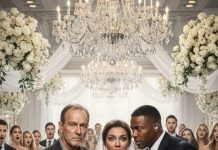 I watched my mother-in-law scan my dad’s worn suit and sneer, “So… where did you park? The bus stop?” Laughter rippled through the reception as my fiancé’s uncle clinked his glass and joked, “Let’s pass a hat for the bride’s ‘poor old man.’” My dad just smiled and squeezed my hand. Then a man in a tailored suit rushed in, whispering, “Mr. Hale, the board is waiting.” Every laugh died. My dad stood—and the room finally realized who he was.