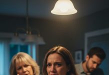 My husband lost another bet, and somehow I became the bill. My mother-in-law cornered me in the kitchen, voice sharp enough to cut: “Look what you’ve done to my son.” I blinked, stunned. “I didn’t gamble,” I whispered. She stepped closer, eyes cold. “Then pay for it.” My husband stood behind her, silent. I tried to hold it together—until she said one sentence about my baby that shattered me.