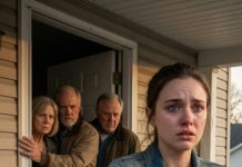 My dad died and left me a $2 million debt—a sentence hanging over my head. Mom vanished. When I begged my relatives for help, they only shrugged: “We don’t have that kind of money.” That night, trembling, I opened the box Dad gave me when I turned 18… Inside was an old notebook and a note that read: “Trust no one.” I barely had time to process it before the next morning—BANG, BANG, BANG—the door shook. Mom and the whole family were back… but their eyes didn’t look like family anymore. And what froze my blood was this: they asked one question—about the box.