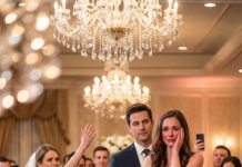 Yo no debía estar aquí—mi hermana, la despiadada CEO de la empresa, me lo dejó claro: “No traigas a tu marido, ese simple oficinista. Eres una vergüenza para esta familia.” Pero en el instante en que mi esposo y yo subimos al escenario de su boda, el salón entero se congeló. Ella me abofeteó con fuerza mientras yo me sujetaba el vientre, embarazada. Entonces el novio cayó de rodillas, sollozando: “Por favor… no dejes que el Presidente nos destruya.” Yo miré a mi marido, atónita. ¿Presidente? Él se inclinó hacia mí y susurró: “Solo di una palabra… y ellos se irán a la bancarrota.”