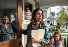 One week after my husband’s accident, I opened my bedroom door—and froze. A pregnant woman sat on my bed, smiling. My mother-in-law folded her arms. “Out. This house isn’t yours.” “That’s my husband’s child,” the woman whispered, stroking her belly. My father-in-law stepped closer. “Don’t make a scene.” I reached for my husband’s drawer—empty. Then I saw the document on the nightstand… signed yesterday. They slammed the door on me. But they didn’t know what I’d recorded the night he died.