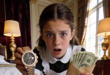 I hit the cold marble and held my breath, waiting for the maid’s daughter to reveal who she really was. “Sir? Sir, wake up!” she cried, her voice shaking—then suddenly stopped. I heard her whisper, “No… this changes everything.” My heart pounded. What was she about to do? When I finally opened my eyes, what I saw on her face—and in her hands—left me absolutely frozen. And that was only the beginning.