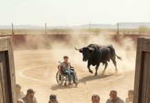 “Yo creía que la deuda iba a destruirme… pero jamás que convertiría a mi hijo discapacitado en un sacrificio.” Cuando Don Obdulio escupió con frialdad: “Si no pagas tú, paga el niño,” sentí que la sangre se me helaba. Entonces escuché a Tonito gritar: “¡Papá, sálvame!” Y justo cuando el toro bajó la cabeza y cargó, algo dentro de mí se rompió. Abrí de golpe las puertas de la plaza y rugí entre el polvo y el horror… porque lo que entró después cambiaría San Miguel para siempre.