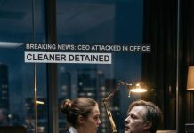 I was just the woman who cleaned his office floors—until the day I pulled the CEO out of death’s reach. “You saved my life,” he whispered, blood on his collar and panic in his eyes. The next morning, everyone looked at me differently. Doors opened. People bowed. But when he said, “Stay close to me from now on,” I realized saving him was the easiest part… surviving what came after was not.