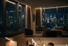 I was just the girl wiping glass in the highest penthouse in the city when I heard his voice turn deadly quiet on the phone: “If you love her, you’ll lose everything.” He slowly faced me, eyes so cold I stopped breathing. But instead of exposing me, he set a silk scarf on the table and whispered, “Don’t look at the safe.” The door locked behind him. On the screen—my photo, and a balance big enough to ruin lives. Why was I in his vault?