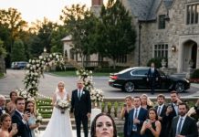 I walked into my sister’s wedding alone and my whole family burst out laughing. “She couldn’t even find a date!” my dad shouted—then he shoved me straight into the fountain. The guests clapped like it was entertainment. Water dripping from my hair, I smiled and said, “Remember this moment.” Twenty minutes later, a black car pulled up… and my husband finally arrived. My family’s faces went white—because they just realized who I married.