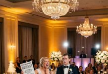 I smiled for the cameras while my sister opened my wedding gift—then she laughed into the mic and said, “Not the location I wanted. I’m not living in that cheap part of town.” Two hundred guests went dead silent. My mom’s face tightened. Her new husband froze mid-toast. I kept my smile… because she didn’t realize the deed wasn’t the only paper in that envelope. And when I finally spoke, the whole reception changed sides.