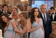 At my sister-in-law’s wedding, I was nine months pregnant, smiling through the pain, when she suddenly screamed that her diamond ring was missing. In seconds, every eye turned to me. My mother-in-law called me a thief, and together they lunged forward, tearing my dress in front of the entire room. But they had no idea who my father really was—and how completely he would destroy their lives.