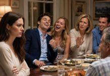 My sister’s new boyfriend mocked me at dinner — everyone laughed. Mom told me to “stop making the family look bad.” So I let them talk… until he mentioned his job. Then I pulled out my phone—and watched their smiles fade.