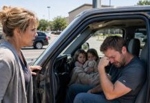 “IN A KROGER PARKING LOT I FOUND MY SON SLEEPING IN HIS TRUCK WITH MY GRANDDAUGHTERS. HE BROKE DOWN: ‘MY WIFE AND HER FATHER TOOK EVERYTHING AND FORGED MY SIGNATURE.’ I SAID: ‘GET THE GIRLS. WE’RE FIXING THIS TODAY.’ – TRUE STORY -“