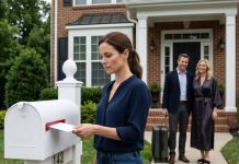 I helped my husband carry his suitcase into his ex-wife’s house while she whispered, “My hero.” He looked back at me, expecting tears. Instead, I smiled and said, “Take good care of her.” Then I walked to the mailbox and dropped in the one thing Celeste feared most: the truth. Two days later, Daniel stood on my porch in the rain with no luggage, no pride, and no place left to go.