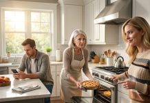 I was pulling an apple pie from my oven when my daughter-in-law walked over, turned it off, and smirked. “The kitchen is mine now. Ask me if you want to eat.” My son never looked up from his phone. I wiped my hands, walked upstairs, and said nothing. The next morning, a woman in a navy suit made one phone call to the bank—and suddenly, nobody in that house was smiling anymore.