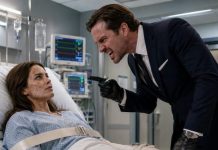I was strapped to a burn-unit bed, my hands wrapped like broken evidence, when Colin walked in smiling. “My new wife doubled our wealth,” he hissed, slapping me with his leather gloves. “You and your kid were trash.” I didn’t cry. I nodded toward the TV, where Vanessa’s arrest flashed across the screen—and Colin finally understood he had married the real monster.