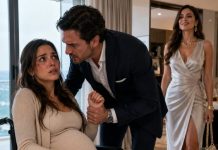 A los siete meses de embarazo, inmóvil en mi silla de ruedas, Marcus me estrelló contra la puerta helada del balcón mientras Sarah cruzaba mi sala sonriendo. “Eres solo una ballena inútil, Elena”, siseó, retorciéndome la muñeca hasta que algo crujió. Tragué el dolor, miré la cámara oculta y presioné el botón bajo el reposabrazos. En segundos, todos lo estaban viendo… incluso mi padre, el jefe de policía.