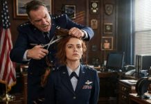 The moment General Kellerman lifted the scissors, I knew this wasn’t discipline—it was a warning. “You need to learn your place, Lieutenant,” he growled, cutting through my auburn hair as if he were cutting through my career. I didn’t flinch. I couldn’t. Because the secret hidden beneath my silence was far more dangerous than his anger—and within 48 hours, everyone on Whitmore Air Force Base would know why.