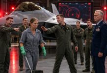 They laughed when I pushed my mop past the F-22. “Move aside, cleaning lady,” one pilot sneered. Then the sirens screamed. Missiles were inbound, every pilot was grounded, and command froze. I dropped my bucket and said, “Open the hangar.” Their faces went pale. “You?” the colonel whispered. I climbed into the cockpit and answered, “You have no idea who I used to be.”