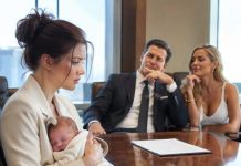 I walked into the divorce room holding my newborn son, still weak from childbirth, and found my billionaire husband sitting beside his lover like I was already erased. “Sign it and disappear,” Adrian said, sliding the papers toward me. His mistress laughed, “Even the baby won’t save you.” I looked at their smug faces, opened my diaper bag, and whispered, “No… but your bank records will.”