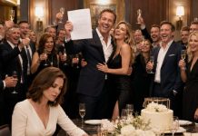 The room erupted as my husband raised the divorce papers. “To my new queen!” he shouted, pulling his mistress close. I took the pen, signed, and smiled. “Congratulations,” I whispered. Then I connected my phone to the restaurant screen. His laughter died when the video began—and every face turned toward him. I stood, picked up my coat, and said, “Now tell them who really owns everything.” But the final clip was still loading…