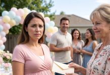 My mother-in-law handed me an envelope at my baby shower, announced: “A list of 47 reasons my son should divorce you.” My husband laughed. The room laughed. But I didn’t. I opened the envelope, read #23 out loud, and watched her face drain of color. That night, she was blocked by every family member.