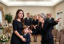 At my husband’s funeral, my mother-in-law slapped my 6 year old son and said: “Take your garbage” “Leave this house” I wiped my tears and made one call. “I need you to come.” 2 hours later… They were begging…