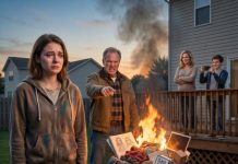 “MY DAD BURNED ALL MY BELONGINGS IN THE BACKYARD AND SAID: ‘THIS IS WHAT HAPPENS WHEN YOU DISOBEY ME.’ I WATCHED THE SMOKE RISE AND SAID NOTHING. 6 YEARS LATER, I CALLED HIM. I SAID: ‘CHECK YOUR MAILBOX.’ INSIDE WAS A PHOTO OF ME — STANDING IN FRONT OF HIS HOUSE. THE ONE I JUST BOUGHT AT AUCTION.”