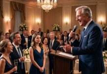 “Leave after the toast,” my father said under his breath, smiling for the crowd. “You don’t belong here.” I looked at him one last time before standing up. My voice was calm when I said, “To everyone here—this is the last moment you’ll ever see me as someone you can ignore.” The room froze. Some laughed nervously. But I already knew the truth: they had no idea who they had just humiliated.
