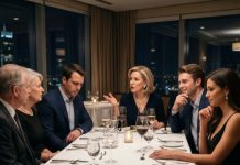 “Please don’t tell them what you know about me,” I whispered as my mother laughed, “He’s the family disappointment.” The entire table smirked—until the bride’s mother froze, dropped her wine glass, and stared at me. “Daniel… you?” she gasped. Suddenly, everyone who had mocked me looked terrified. They had no idea dinner had just become their worst nightmare.