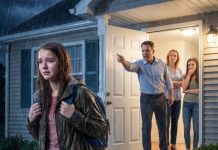 At 15, my parents believed my sister’s lie and kicked me out in a storm. “Get out. I don’t need a sick daughter.” 3 hours later — police called them to the hospital. When dad walked in and saw who was sitting by my bed, his hands wouldn’t stop shaking. “You… you can’t be here…”
