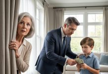 The moment I heard my son pay my grandson to keep a secret, I knew someone in this family was living a lie. “Take the money,” he said. “And never tell Grandma what happened.” Then my grandson asked a question that made my son go pale. “What if she already knows?” I stayed hidden behind the curtain and watched the fear flash across his face. That’s when I realized the truth was far darker than I had imagined… and my son had just made a fatal mistake.