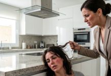 Con 40°C de fiebre y casi sin poder respirar, me desplomé contra la isla de granito de la cocina. Mi cuñada, Chloe, me agarró del pelo y estampó mi rostro contra la encimera: “Firma la herencia ahora mismo, o haré que te ahogues en tu propia sangre”. Me limpié el labio roto con calma y activé el altavoz del reloj inteligente, dejando que escuchara el estruendo de mi hermano, Jackson, derribando la puerta principal de una patada…