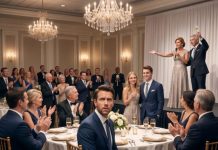 “My mother grabbed the microphone and smiled. ‘Ethan has decided to give his lake house to his brother as an engagement gift.’ Hundreds of guests applauded while I sat there stunned. My brother smirked. My father raised his glass. Then I stood up and said, ‘No.’ Seconds later, a secret recording exposed their entire plan, a bride took off her engagement ring, and the celebration collapsed into chaos—but what happened after that shocked everyone in the room.”