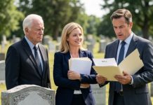 At my wife’s grave, my daughter smiled while the lawyer read the will, saying, “Dad, it’s finally settled.” I said nothing. Then the lawyer paused, looked at her, and read one single sentence—“Due to documented misuse of trust…” Her face went pale instantly. She whispered, “This isn’t real…” But I already knew my wife had planned something she would never see coming.