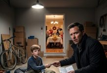 I came home for Thanksgiving expecting turkey and family. Instead, I found my ten-year-old son sleeping in the garage beside a note from my ex-mother-in-law: “He is not welcome at our table. Feed him yourself.” Then Ethan looked up and calmly said, “Dad, while they were eating, I found something in Grandma’s bedroom.” He handed me a flash drive. One look at the files inside, and I smiled. They had no idea dinner was about to be their last celebration of freedom.