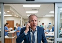 I nearly ran every red light after the hospital called and told me my 102-year-old father was in the ER. When I called my wife, she calmly said, “I’m already here. Don’t rush.” But when I arrived, the nurse frowned and said, “Sir, you’re the first family member we’ve seen.” My stomach dropped. That night, I pulled up the security footage—and what I saw beside my wife made me wish I had never pressed play.