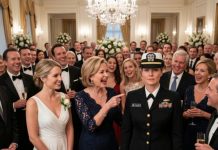 My mother pointed at my military uniform and laughed in front of 212 guests. “A soldier? How embarrassing.” The room erupted with laughter. I said nothing. Months later, at my sister’s wedding, federal agents stormed through the doors. Then her fiancé stared at me and whispered, “You… you knew?” I smiled. He had no idea who I really was.