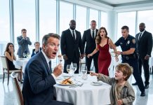 I was halfway through lunch at an upscale restaurant when a barefoot six-year-old boy burst inside, screaming, “Stop! Don’t eat that!” My bodyguards moved to drag him away, but the terror in his eyes froze me. He pointed at my wife whispering to the waiter, and suddenly everything made sense. I switched the plates, called the police, and watched her smile vanish when the poison meant for me became the evidence that sent her to prison.