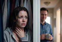 I was still dripping from the shower when I saw the empty box on the bathroom counter. My copper necklace was gone. Before I could scream, my phone rang. “Emily,” my father whispered, “stop looking for it. Take Lily and leave now.” Then Ryan knocked softly on the door and said, “Your tea is getting cold, sweetheart.” That was when I realized my husband wasn’t worried about me—he was waiting for me to drink it.