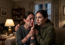 My twin sister called me at midnight, her voice shaking as she whispered, “He’s going to kill me if I stay.” When I saw her face, covered in bruises, I knew there was no time left. “We switch places,” she said. I agreed. Hours later, her husband kicked down the door and shouted, “You think you can look at me like that?” He thought he was threatening my sister. He was actually staring at a trained special forces operator—and he had no idea.