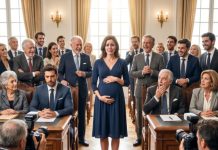 Todos se burlaron de mi exesposa cuando entró al tribunal con su avanzado embarazo. Las risas llenaron la sala hasta que ella me señaló y gritó: «¡Dile la verdad! ¡Tú eres el padre y el único heredero de toda esa fortuna!». El juez quedó paralizado. Mi familia se levantó de golpe. Yo sentí que el mundo se derrumbaba. Pero lo que reveló después sobre ese bebé hizo que nadie volviera a respirar con normalidad…