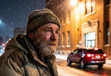 “I thought my son was taking me to a Christmas surprise. Instead, he stopped in front of a homeless shelter and said, ‘Dad, we can’t keep you anymore.’ I stood frozen as his car disappeared into the snowy night, leaving me with nothing but an old coat and a broken heart. Twelve hours later, the same man who abandoned me would see my face on every TV screen in America. But he had no idea what was coming next.”