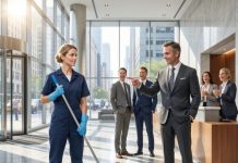 This morning, my CEO pointed at my mop and laughed, “Stay downstairs, janitor. The new owner doesn’t have time for people like you.” I kept smiling because he had no idea the board was waiting for me upstairs. Five minutes later, the man who mocked me was staring at me in complete silence, wondering how the cleaning lady had just become his boss.