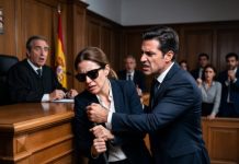 Ciega tras el ‘accidente’ que él mismo planeó, entro tambaleándome en el despacho del juez, aferrada al bastón blanco y el acuerdo de reparto que me despoja de todo. David me empuja contra la mesa de, aprieta cuello y escupe: «Firma a ciegas, vieja inútil, aquí nadie le importa una carga ciega». Sonrío, ajusto mis gafas oscuras y entrego al juez dossier en braille con la confesión firmada de David por fraude y asesinato. silencio cae… ¿quién está atrapado ahora?