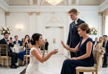 On my wedding day, my bride respectfully offered tea to my mother, but instead of blessing her, my mother smirked and said, “Don’t think you can just call me mother so easily.” The room froze. Then I snapped, smashed the tea cup on the floor, and said, “Then don’t call yourself mother either.” Gasps filled the hall—but what no one knew was that this was the moment everything started to fall apart.