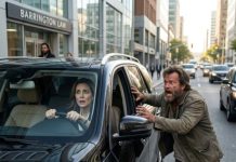 I was driving to my late husband’s inheritance meeting when a homeless man suddenly ran toward my car, pounding on the window like his life depended on it. I almost called the police until he looked straight at me and screamed, “Mom, don’t start the engine! Your daughter-in-law killed your son!” My blood ran cold. Before I could ask another question, he vanished into the crowd. But when I arrived at the meeting, the woman he accused took one look at me and fainted. That’s when I knew this wasn’t about money anymore.