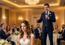 During my brother’s wedding speech, he looked at me and smiled. “My 32-year-old sister has no degree, no real career, and depends entirely on this family,” he said. The room erupted in laughter. I raised my glass and replied, “Enjoy this joke while it lasts.” I walked out slowly—and the entire room went silent, as if something had just shifted forever.