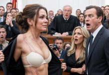 In the divorce courtroom, my husband stood beside his mistress and smirked. “The company, the house, the cars—they’re mine now. You’ll starve in the street.” I said nothing. Slowly, I removed my coat, revealing the long scars carved across my body. The courtroom fell silent. Then I whispered, “This is no longer a divorce trial. It’s the trial for every dark secret you thought would stay buried forever.”