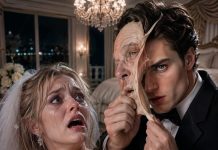 Because my family was drowning in debt, they forced me to marry a wealthy old man I had never met. On our wedding night, I stood trembling as he locked the door. “Please… don’t hurt me,” I whispered. He smiled, gripped the wrinkled skin at his jaw, and peeled away a lifelike mask. A handsome young man stared back. “Relax,” he said coldly. “You were never my target. Your family was—and tonight, my revenge begins.”