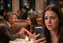 Last night at restaurant I saw my 50’s dad dating another woman. Smiling holding her hand I secretly recorded it and sent it to mom… She arrived in 15 minutes What happened next… Shocked the entire room